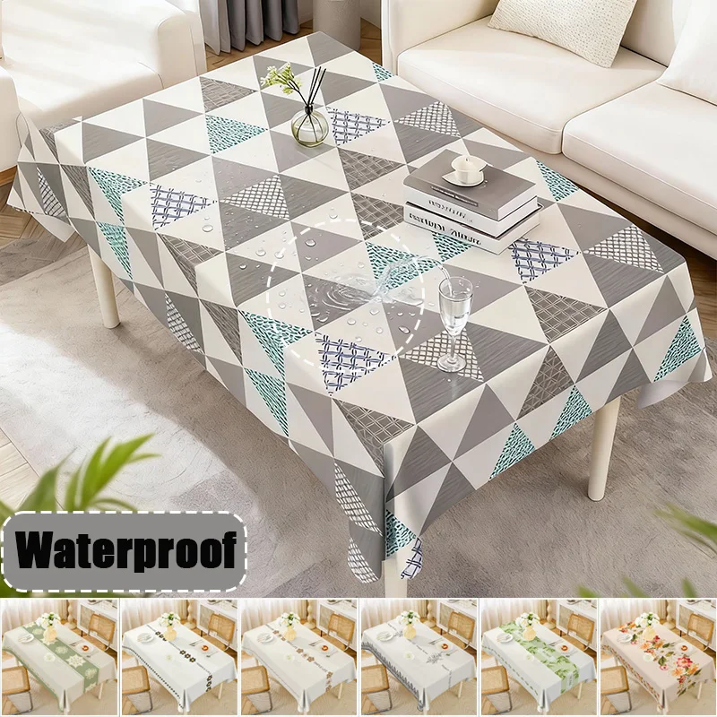 

Modern Concise Waterproof PVC Tablecloth Small Fresh Ins Style Rectangular Cover for Kitchen/Wedding/Party Table Kitchen Decor
