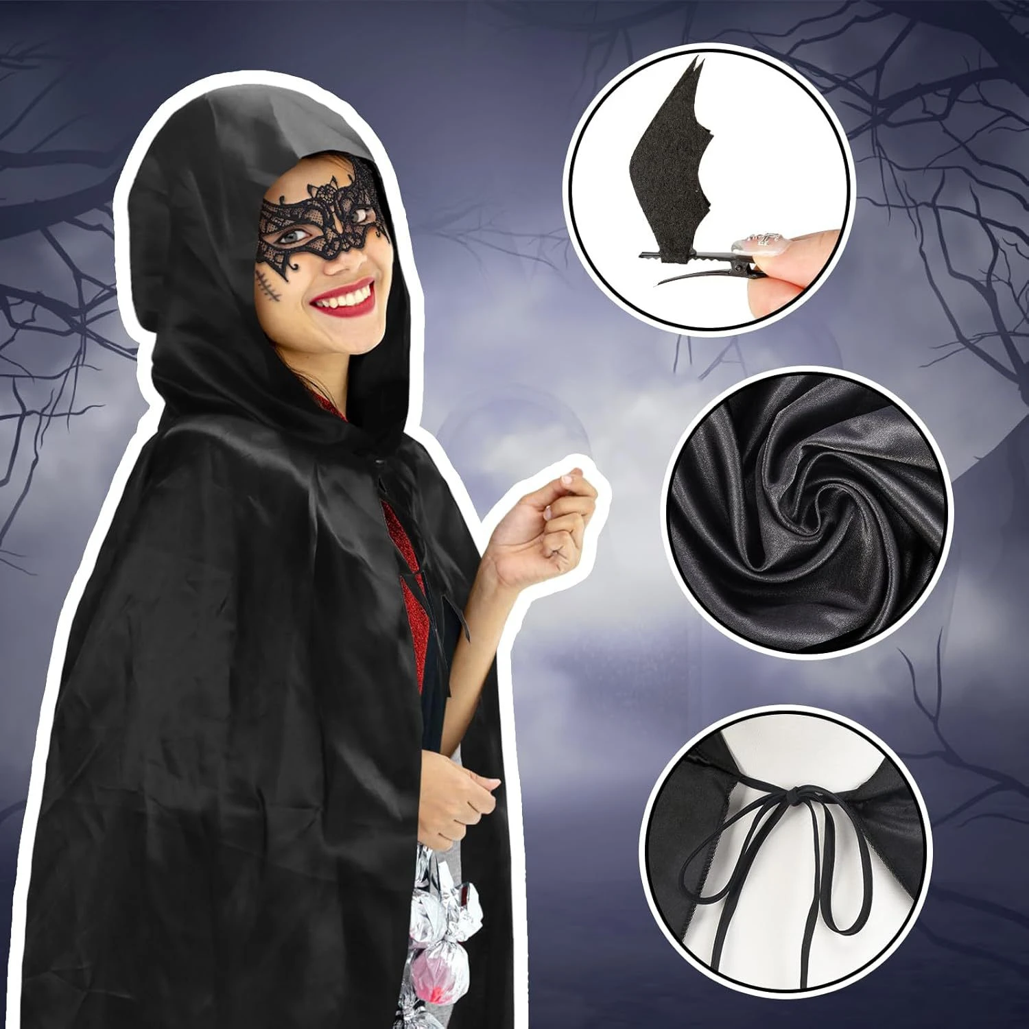 4-częściowy zestaw kostiumu na – Black Face Mask Pack recenzja i cena