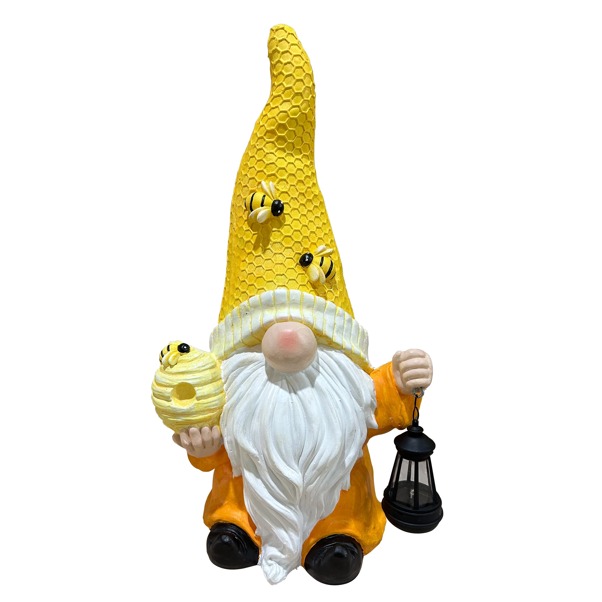 Magnesium Oxide Tree Spirit Old Man Statue with Solar Light, Waterproof Garden Lawn Ornaments for Patio Yard, Vintage Fairy Tale Decor