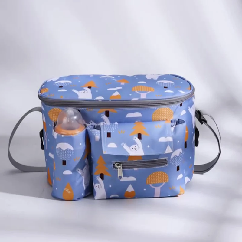 Nuova borsa portaoggetti per passeggino blu borsa per pannolini borsa per pannolini per bambini borsa multifunzionale per maternità borsa per