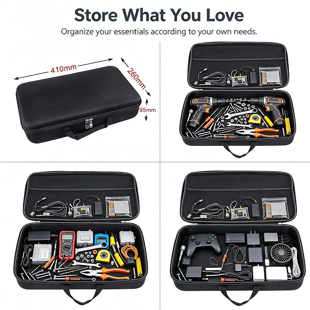 Equipment Tool Bag DIY Storage Box Protective Handware Case With Cuttable Sponge Toolbox Toolkit Bags Garage For Organizer Gift