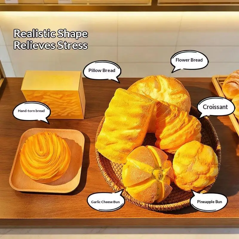 1Pcs Realistic Simulated Bread Toys Soft Slow Rebound For Stress Relief Home Decor Kids Birthday Gifts