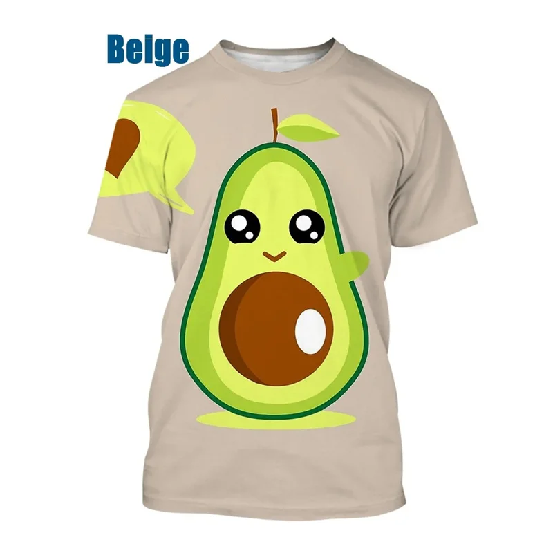 New Fashion 3D Printed Avocado Graphs T Shirt Men's And Women's Summer Casual Round Neck Short Sleeve Kid Street Clothes Tee Top