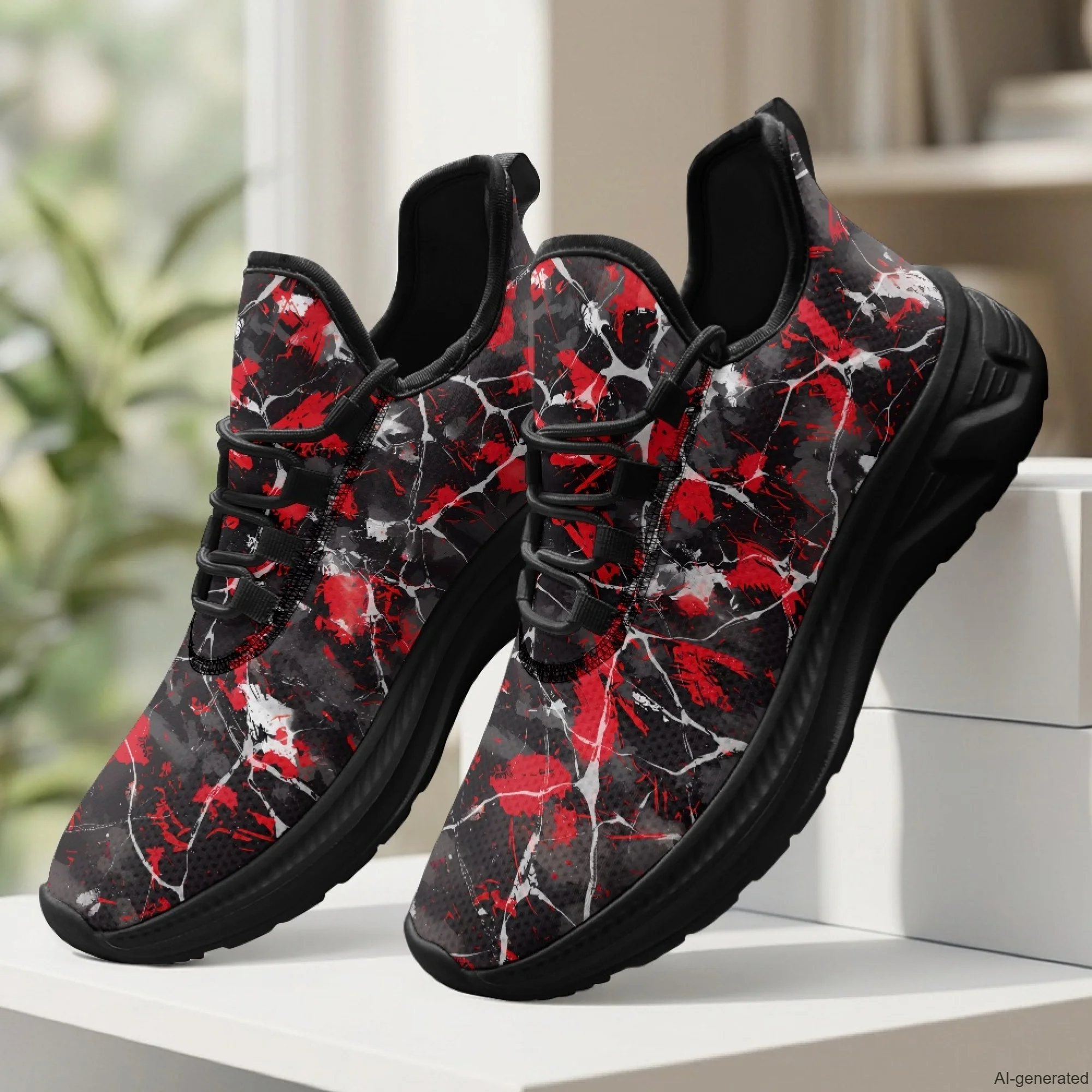XIXIRIMIDO Womens Walking Shoes Nurse Shoes Nurse Sneakers Splashed Ink Print Tenis Masculino De Corrida Barefoot Shoes 35-48