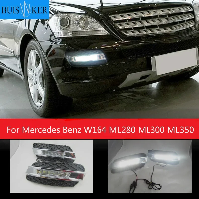 

LED Daytime Running Light For Mercedes Benz W164 ML280 ML300 ML350 2006 - 2009,Waterproof ABS 12V DRL Fog Lamp Decoration