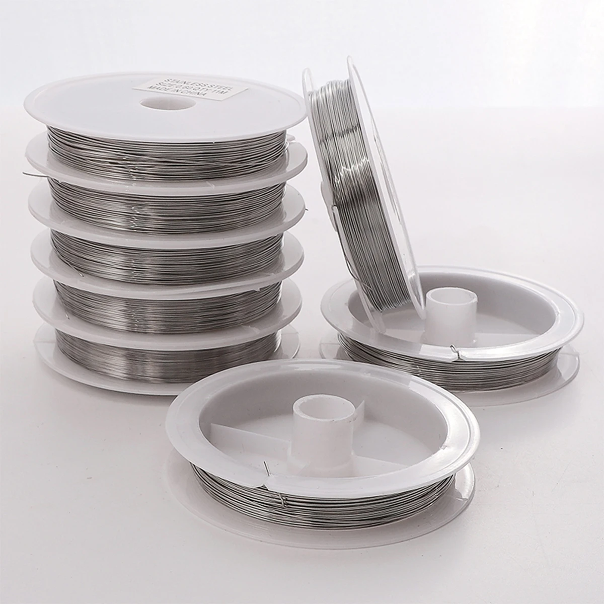 Fil d'acier souple 0.2-0.6mm anti-corrosion｜Fil unique flexible pour création de bijoux｜Parfait pour enroulement perles et connexions｜5 tailles disponibles｜Matériel de loisirs créatifs