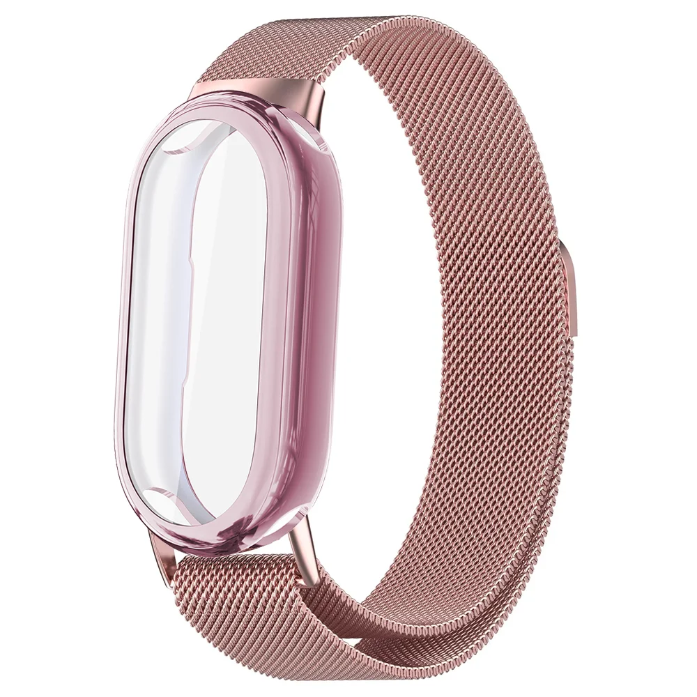 Milanese-Armband + TPU-Hülle für Xiaomi Mi Band 9 8 10 Armband NFC Edelstahl-Armband Correa Xiaomi Smart Band 10 9 8 Zubehör – Detail 3