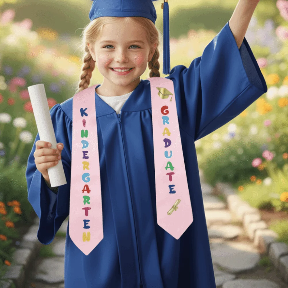 Double Layer Graduation Etiquette Shoulder Strap Tear-resistant Letter Design Satin Shawl Belt Decorative Smooth