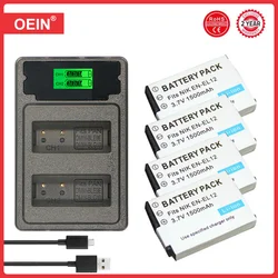 4Pcs EN-EL12 ENEL12 EN EL12 Camera Battery + LCD USB Charger for Nikon Camera Coolpix S9900 S9700 AW120 S9500 AW110 S70