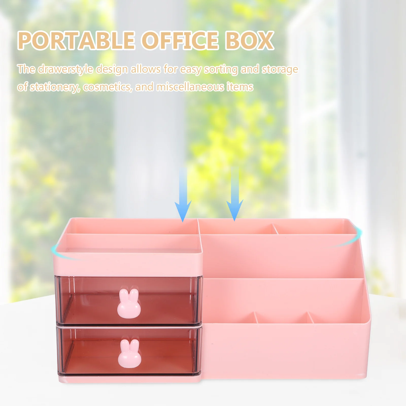 متعددة الوظائف سطح المكتب درج صندوق تخزين مكتب عمل منظم البلاستيك ماكياج الغرور تخزين لوازم صندوق مكتب محمول #6