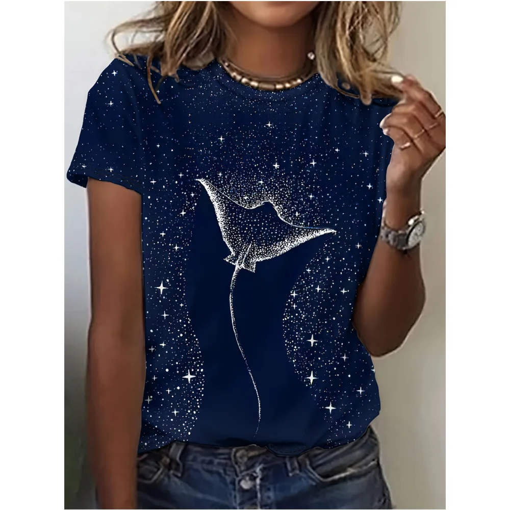 

Sea Animal Women's T-Shirts Fashion Characters Cute 3d Print T-Shirt Casual Harajuku Short Sleeve Top O Neck Female Clothing