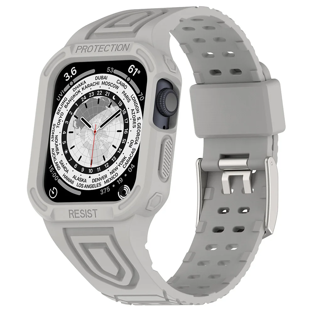 Funda integrada + correa para Apple Watch Ultra 49mm 45mm 44mm 42mm 40mm 38mm banda de TPU para iWatch Series 8 7 6 5 4 SE pulsera