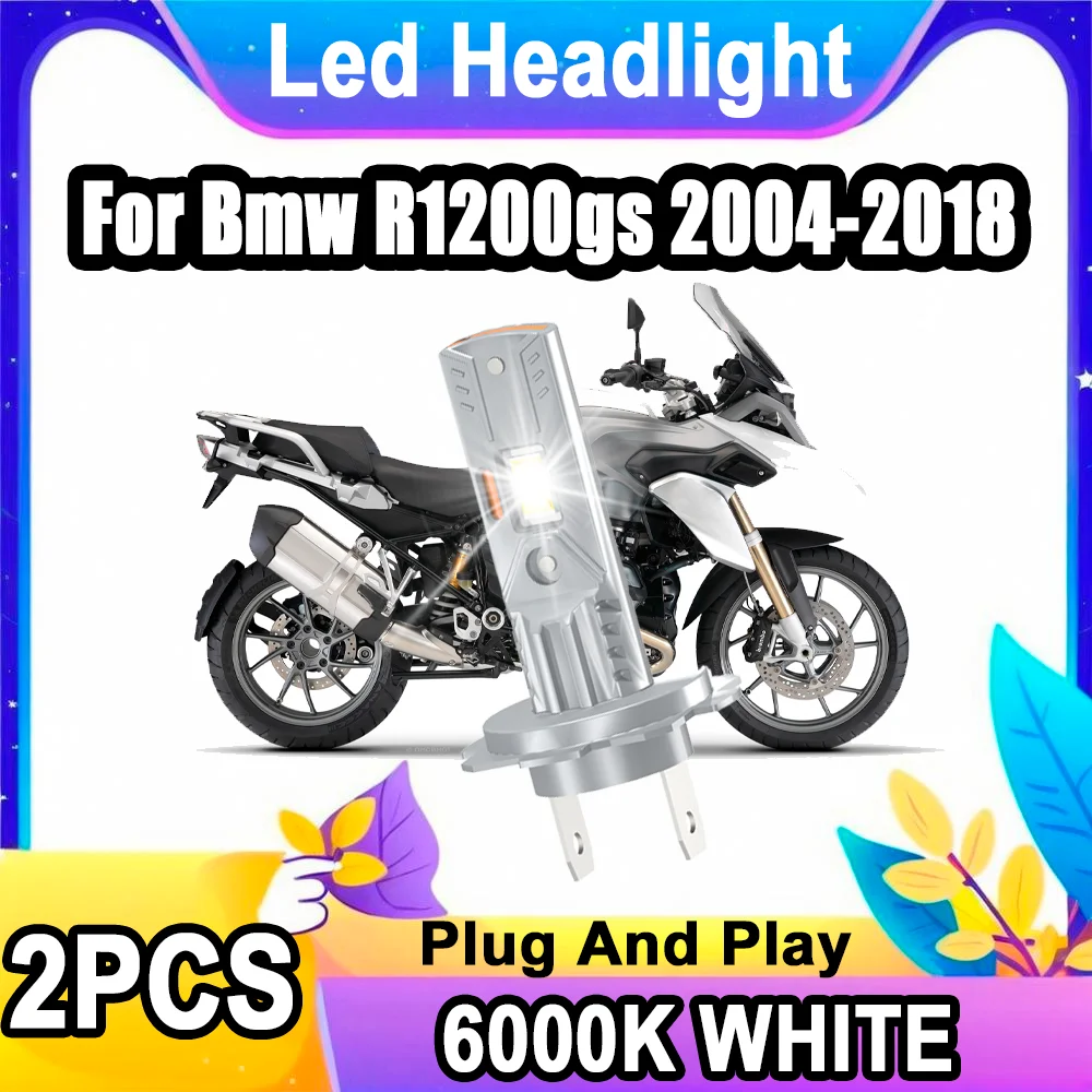 1PCS 6000K White Motorcycle Headlight For Bmw R1200gs 2004 2005 2006 2007 2008 2009 2010 2011 2012 2013 2014 2015 2016 2017 2018