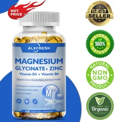 Alxfresh Magnesium Complex Capsules with Zinc Vitamin D3 & B6 Supplement High Absorption Brain Health, Memory, Focus, Sleep,Calm