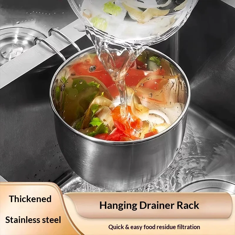 Stainless Steel Hanging Kitchen Sink Strainer Basket Waste Food Filter Vegetable Basin Drainer Kitchen Accessories
