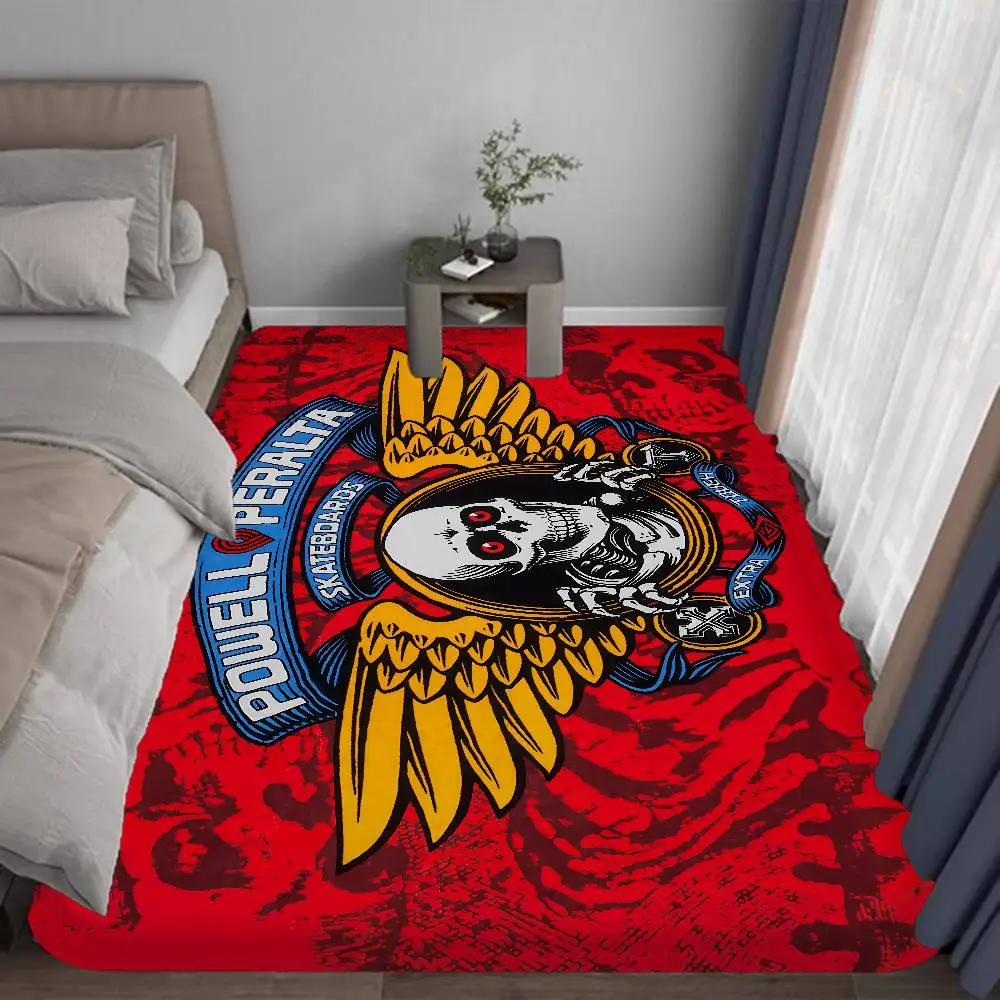 Skateboard P-Powells Skull P-Peraltas Door Mat Washable Non-Slip Living Room Sofa Chairs Area Mat Kitchen Doormat Area Rug