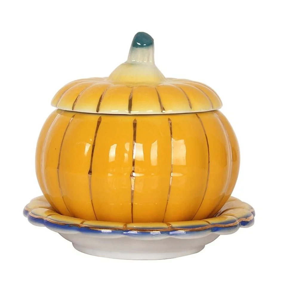 

Alipis 1 Set Ceramic Pumpkin Soup Bowl with Lid Storage Container Baking Pan Serving Tureen for Household