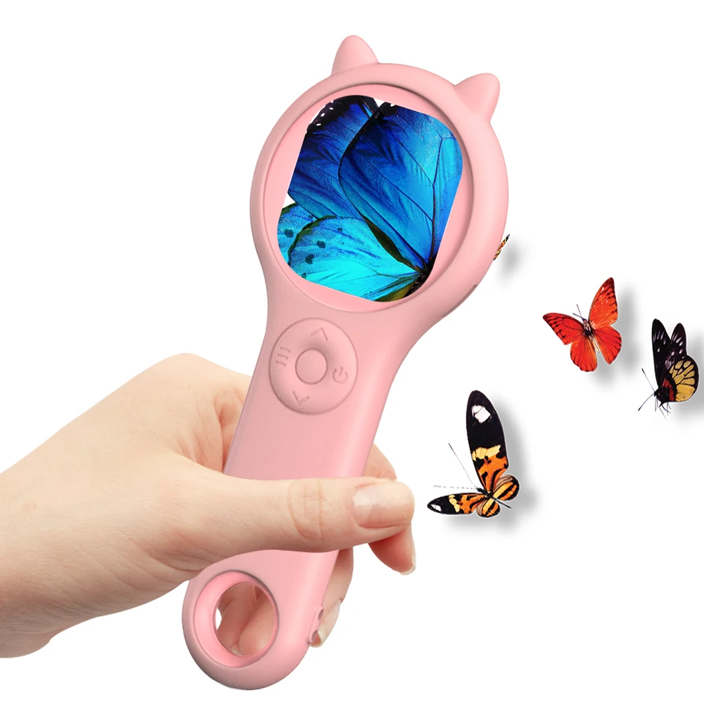 500X Handheld Digital Microscope 2 Inch IPS Screen Handheld Pocket Microscope with 8 LED Light Children Science Educational Toys