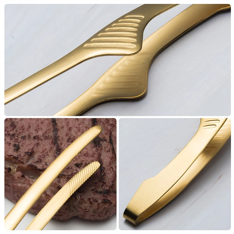 Pinzas para comida de barbacoa, pinzas de acero inoxidable para cocinar al aire libre, pinza antiadherente para carne, herramienta para hornear, accesorios de cocina