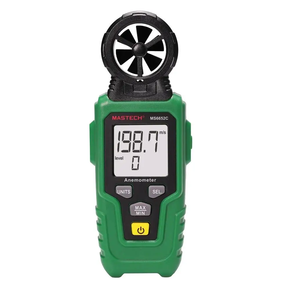 

Mastech MS6652C Digital Anemometer Handheld Wind Speed Meter for Measuring Wind Speed, Temperature and Wind Chill with Backlight