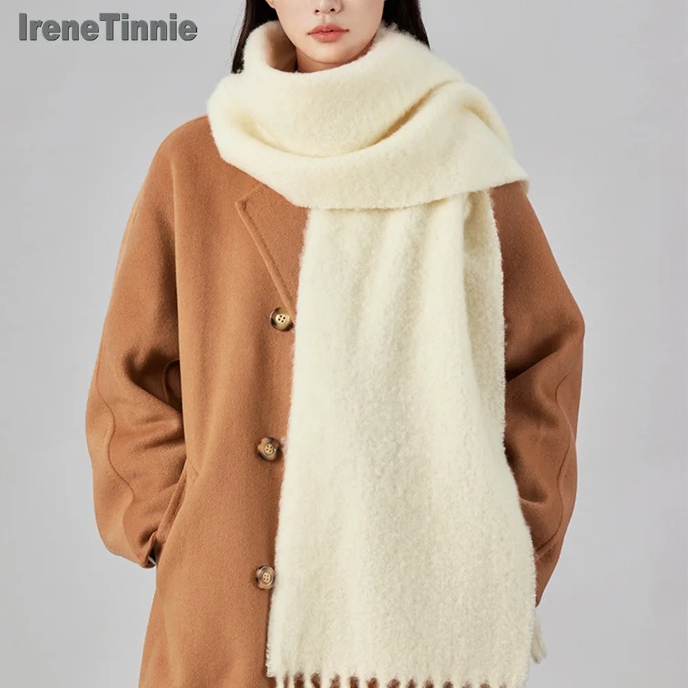 

IRENE TINNIE зимний шарф из 100% овечьей шерсти, женские роскошные утолщенные теплые шали, клетчатый платок из пашмины, женские клетчатые шарфы