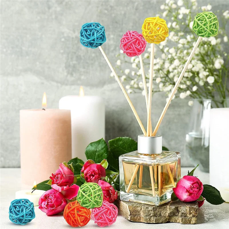 45Pcs Rattan Balls Color Decor Decorative Vase Filler Table Wedding Decoration for Baby Shower Birthday Party,1.6