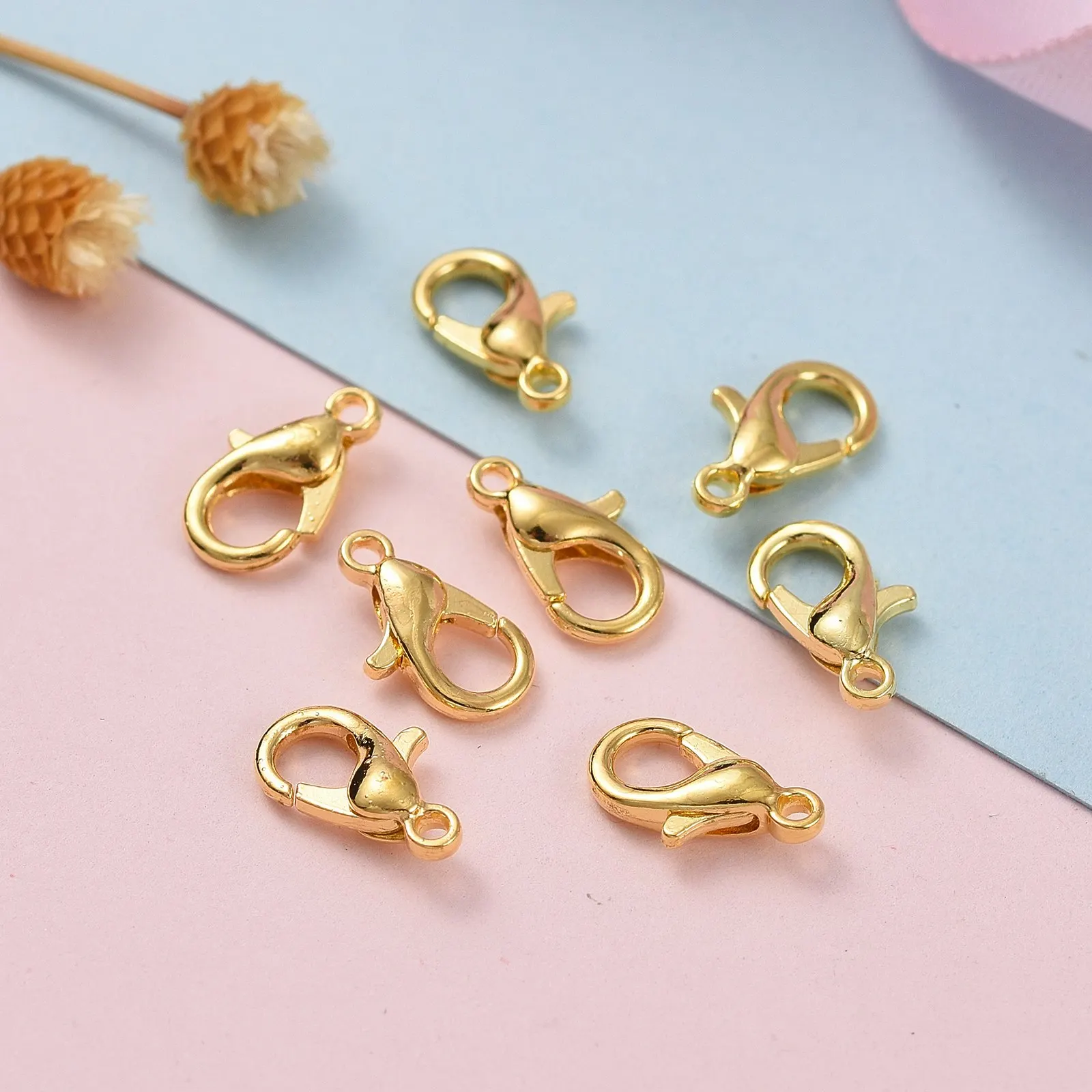 1000Pcs Lobster Clasps Hooks Chain Connectors Buckle for Jewelry Making Bracelets Necklaces Accessories Gold Color Silver Color