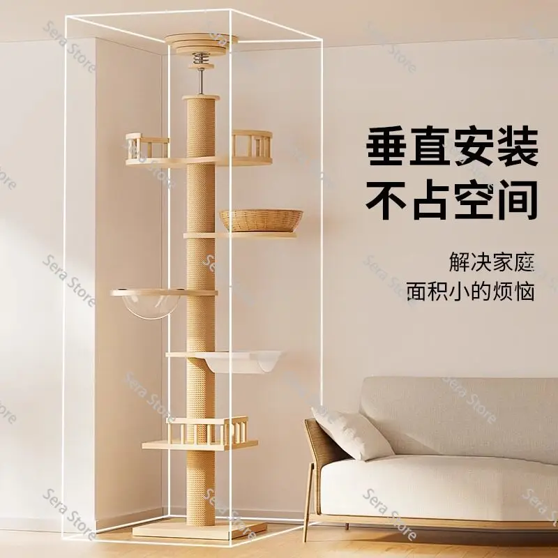Multi-Layer Cat Climbing Frame,Space-Saving Cat Tree with Integrated Nest and Jump Platform,Indoor Pet Activity Center
