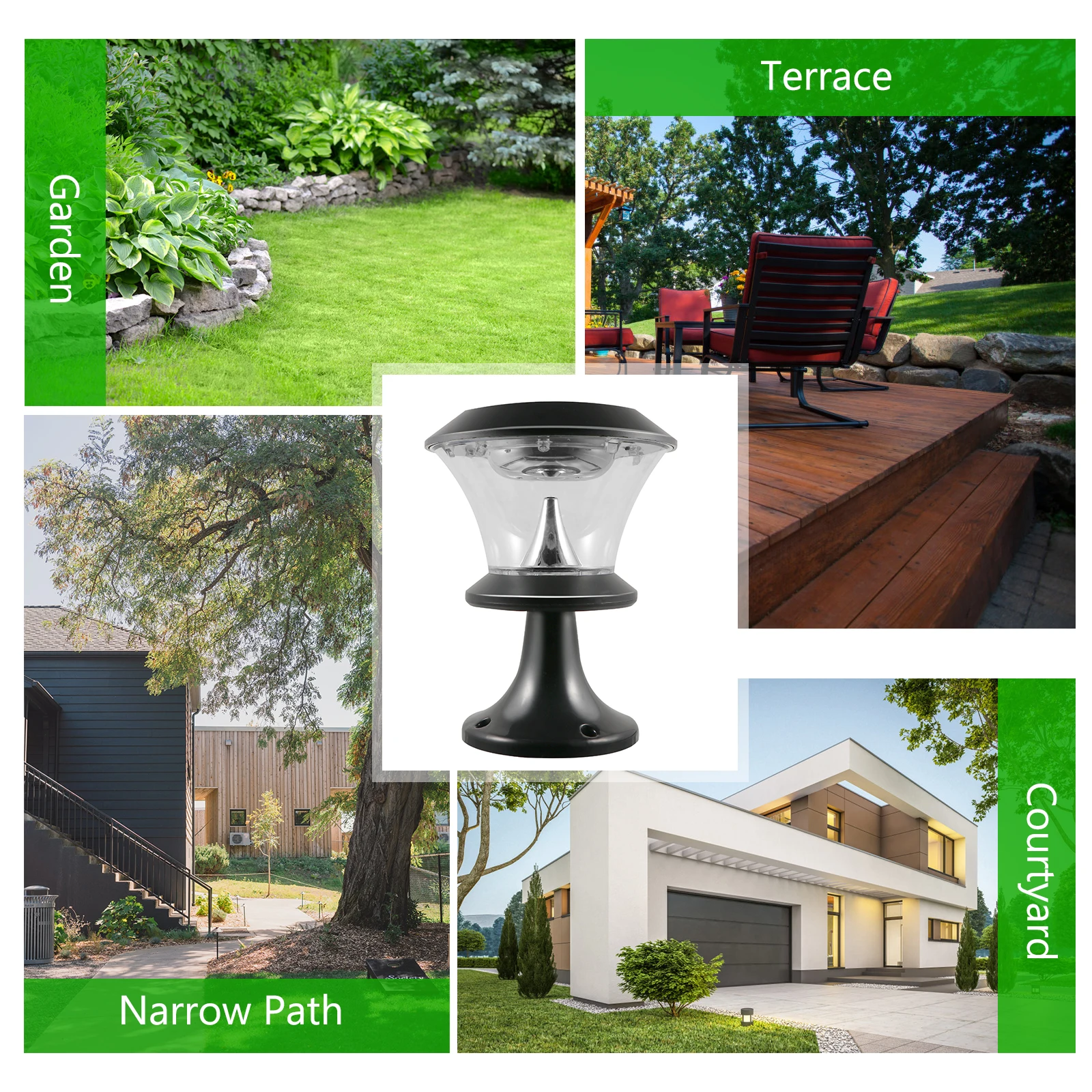 

Solar LED Lawn Lights Waterproof Outdoor Garden Light Plastic Post Lamp Deck Pathway Yard Decor Solar Energy Lighting