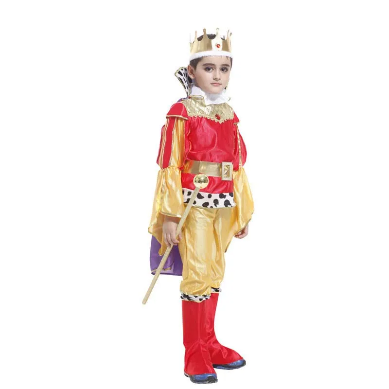 Kid Children European Middle Ages Halloween King Costume