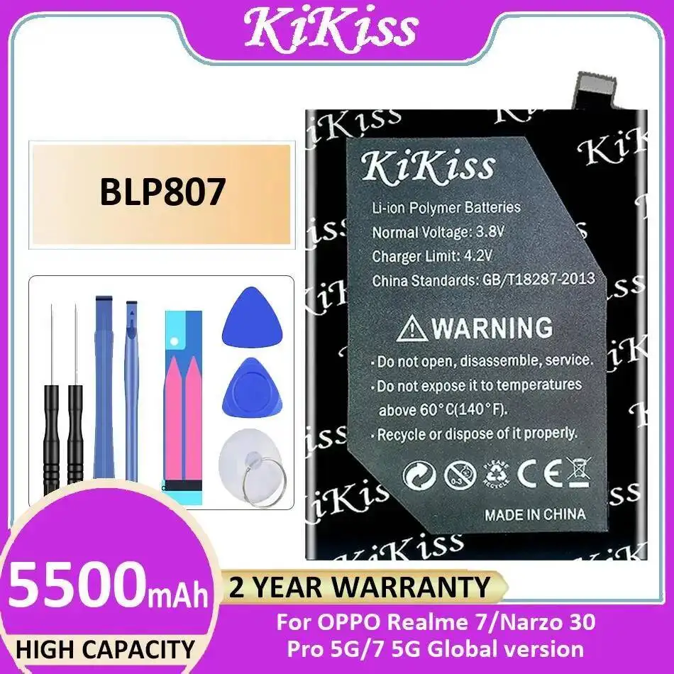 

Mobile Phone Battery BLP807 5500Mah For Oppo Realme 7 Narzo 30 Pro 5G Global Version