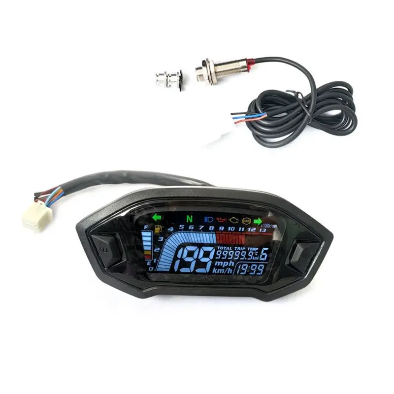 ABXN Odometer, Speedometer, Tachometer Universal Motorcycle Modification Parts LCD High-Definition Instrument Panel