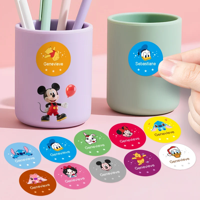 ملصقات اسم ملونة مخصصة لزجاجات المياه والقرطاسية للأطفال واللوازم المدرسية وهدايا عيد الميلاد والعودة إلى المدرسة