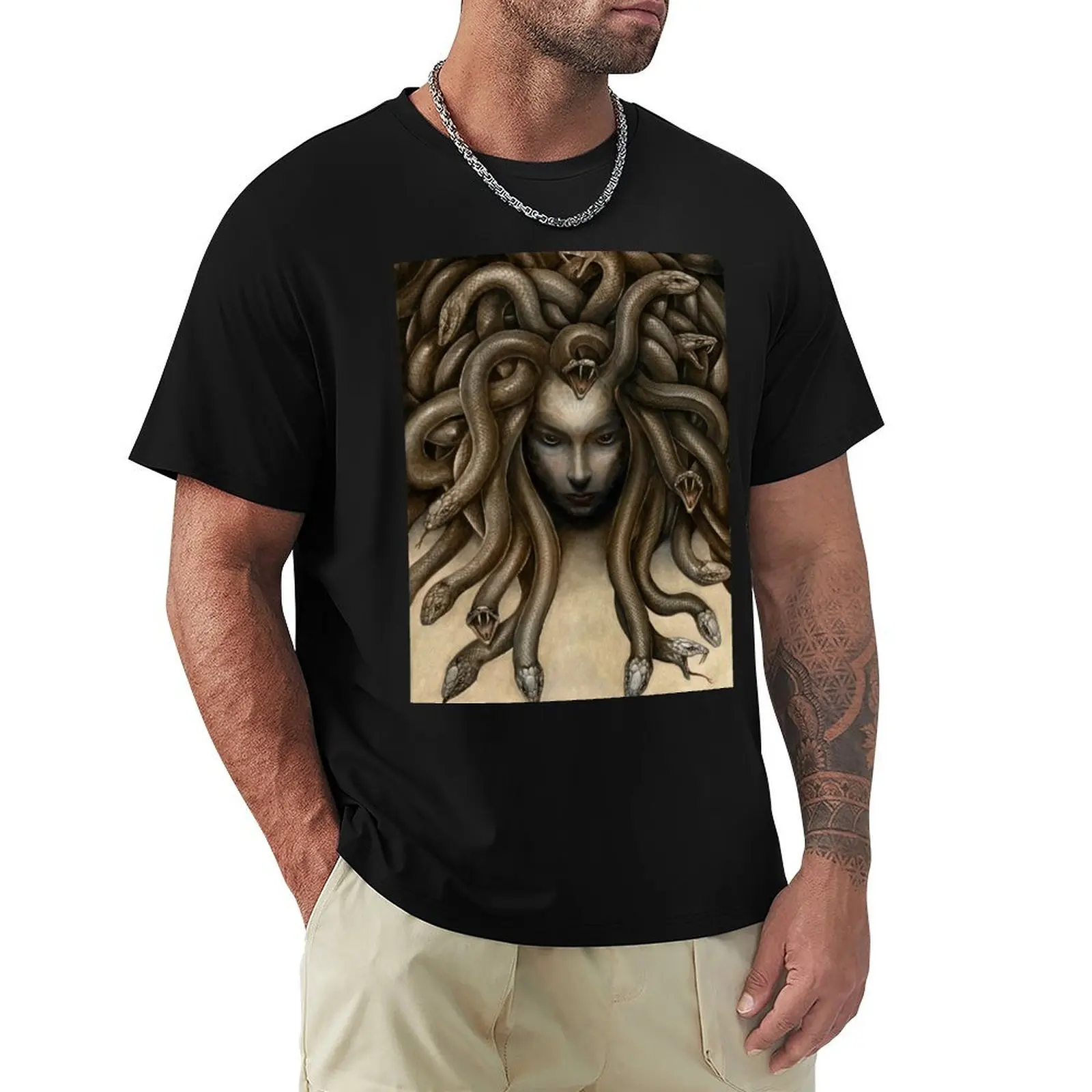 Dark Medusa T-Shirt boys whites graphics plus size tops cotton graphic tees mens clothing