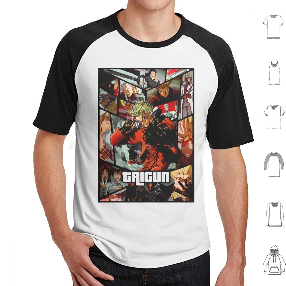 Ultimate Anime Poster Videos Games Vibe T Shirt Big Size 100% Cotton Vash Manga Anime Vash The Stampede Stampede