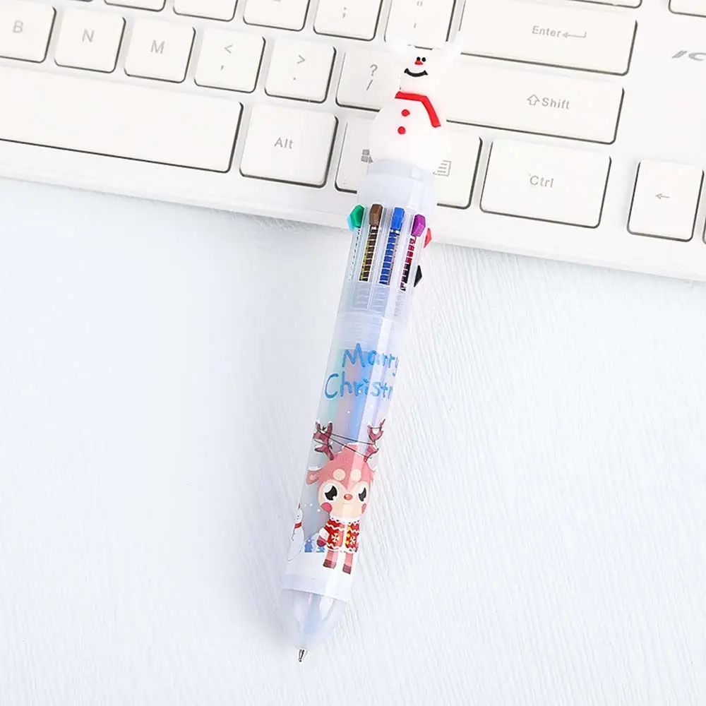 

Милые 10-цветные письменные принадлежности, рукописный ввод, офисная школа, масляная ручка в виде снеговика, рождественская шариковая ручка, рождественская шариковая ручка, канцелярские принадлежности