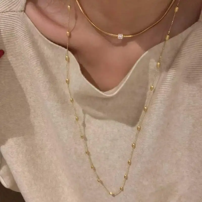 Minimalist Multilayer Long Chain Necklaces for Women Trendy Choker Design Dainty Jewelry for Valentine's Day Gift Date Night