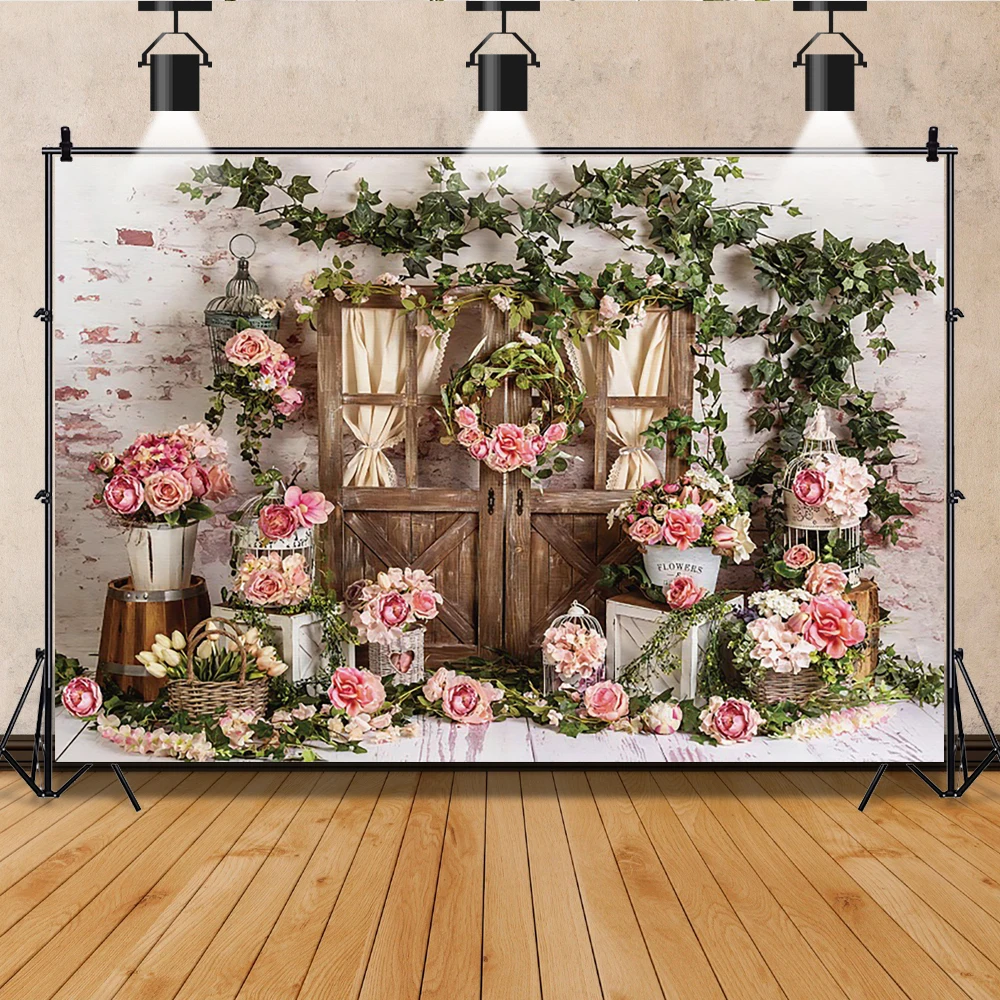Yeele الربيع عيد الفصح التصوير الفوتوغرافي باب الخشب الأخضر يترك التصوير خلفية التصوير الديكور خلفيات للصور استوديو