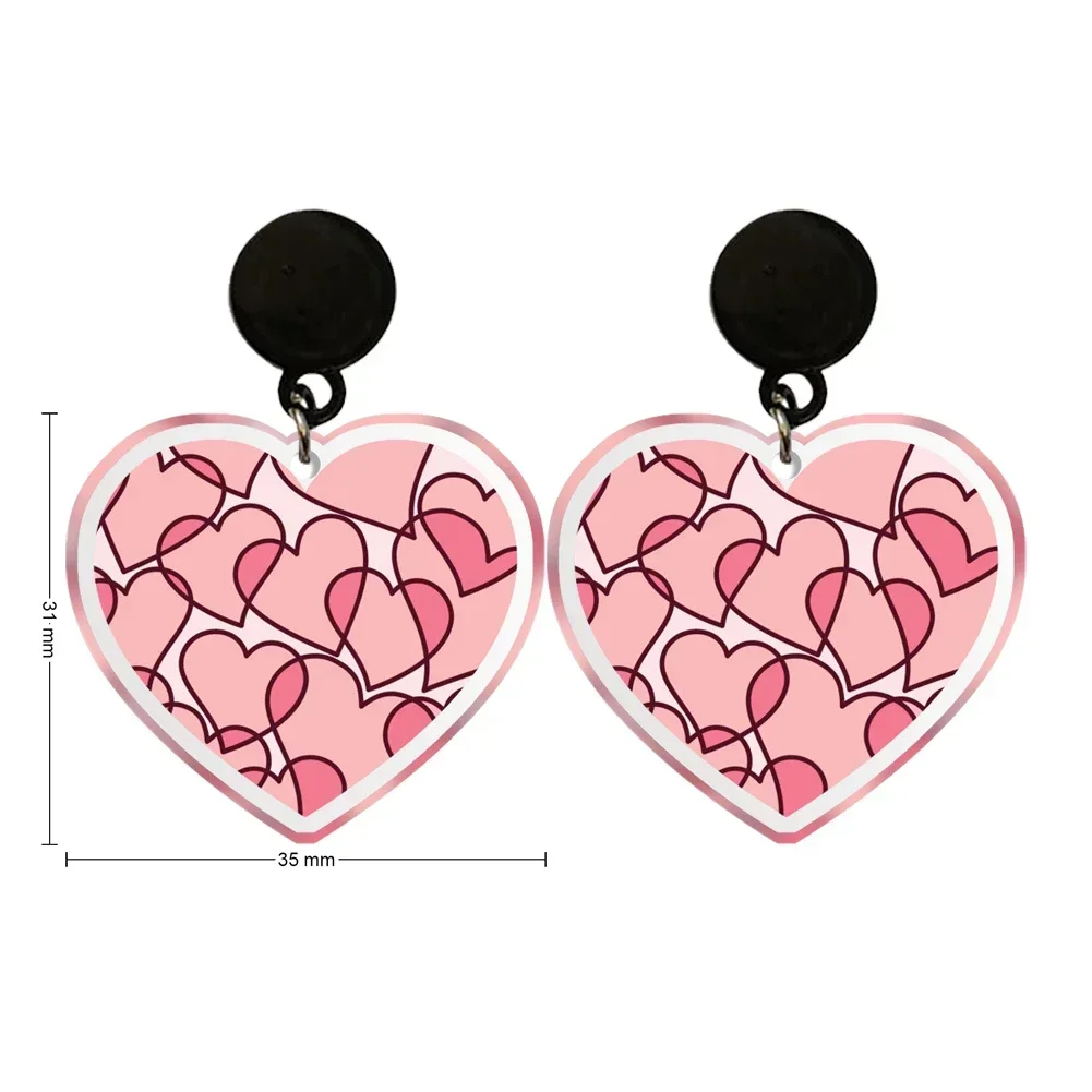 Herz niedlich transparente Acryl Tropfen Ohrringe Valentinstag Thema Liebe Herzen schöne Designs für Mädchen Frauen Ohrringe Haken