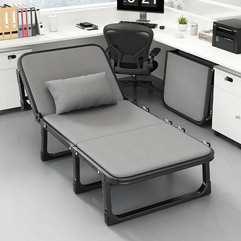

Office lunch break folding bed single recliner household night shift simple hard board bed camp bed nap artifact