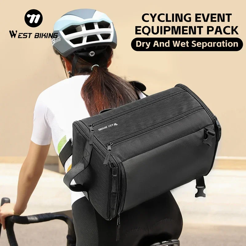 

WEST BIKING Sports Cycling Backpack Large Capacity Cycling Event Gym Travel Bag Dry Separation Shoulder Bags MTB Bike Yoga Bag
