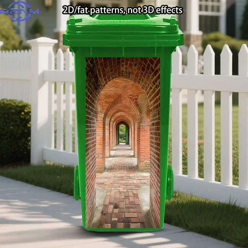 2D Printed Makeover Decal Creative Pattern Ornament for Household Garbage Dustbin