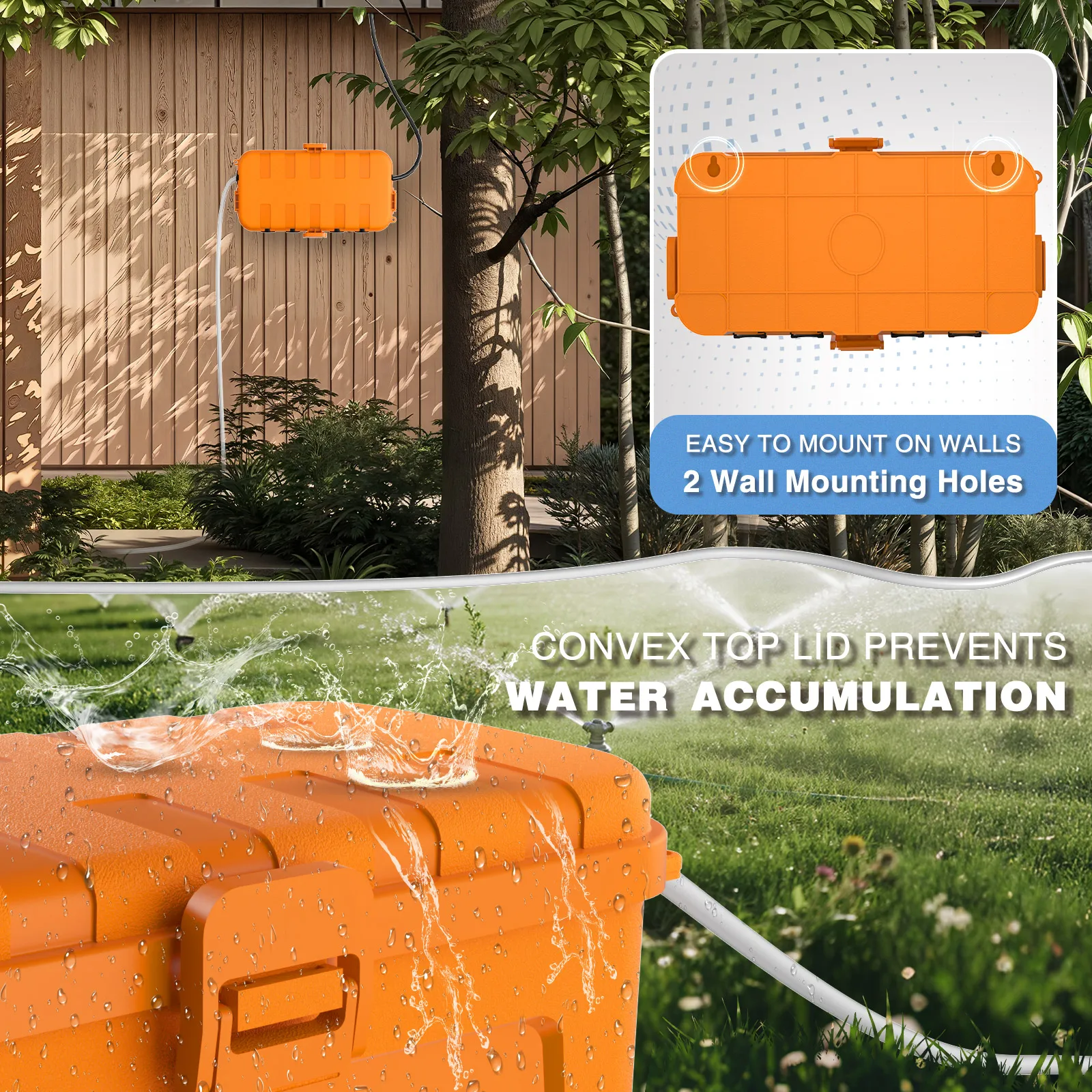 IP54 غطاء كهربائي مقاوم للماء لجميع القديسين/عيد الميلاد الديكور صندوق كابل خارجي لكابلات الطاقة/القابس/الأضواء/مؤقت الحديقة