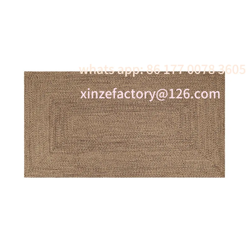 Customizable natural jute hand-woven carpet living room coffee table sofa cushion home study simple bedroom bedside blanket 5