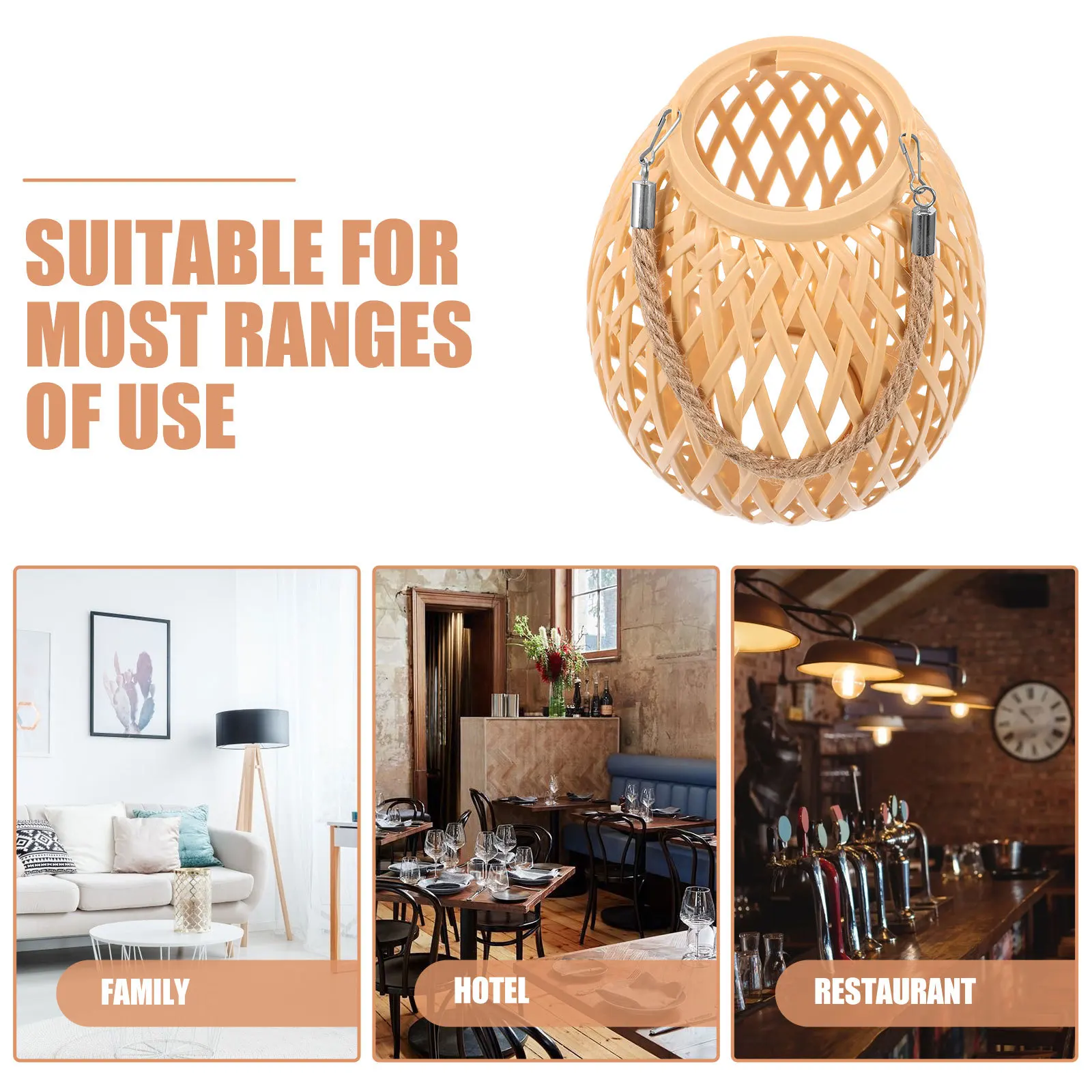 

Woven Lampshade Small Lamp Cover Rustic Pendant Light Lamp Shade Cover for Hanging Lamps Home Outdoor Small Lampshade