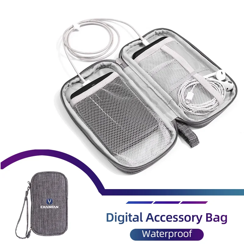 

Car Data Cable Storage Bag Waterproof Portable Travel Digital Case For Changan CS75 CS35 CS15 CS95 RAETON CX70 CS55 EADO CX20