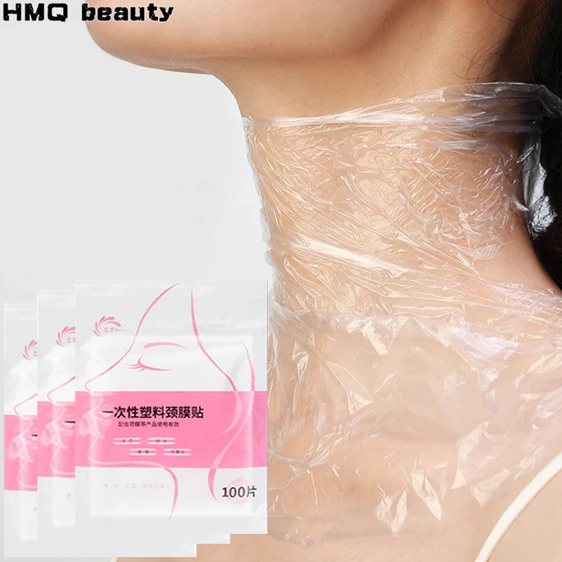 100-500 Stuks Schoonheid Huidverzorging Tool Kits Plastic Film Nekmaskers Wrap Transparents Diy Nekmasker Wegwerp stickers Papier Gezichtsbehandeling