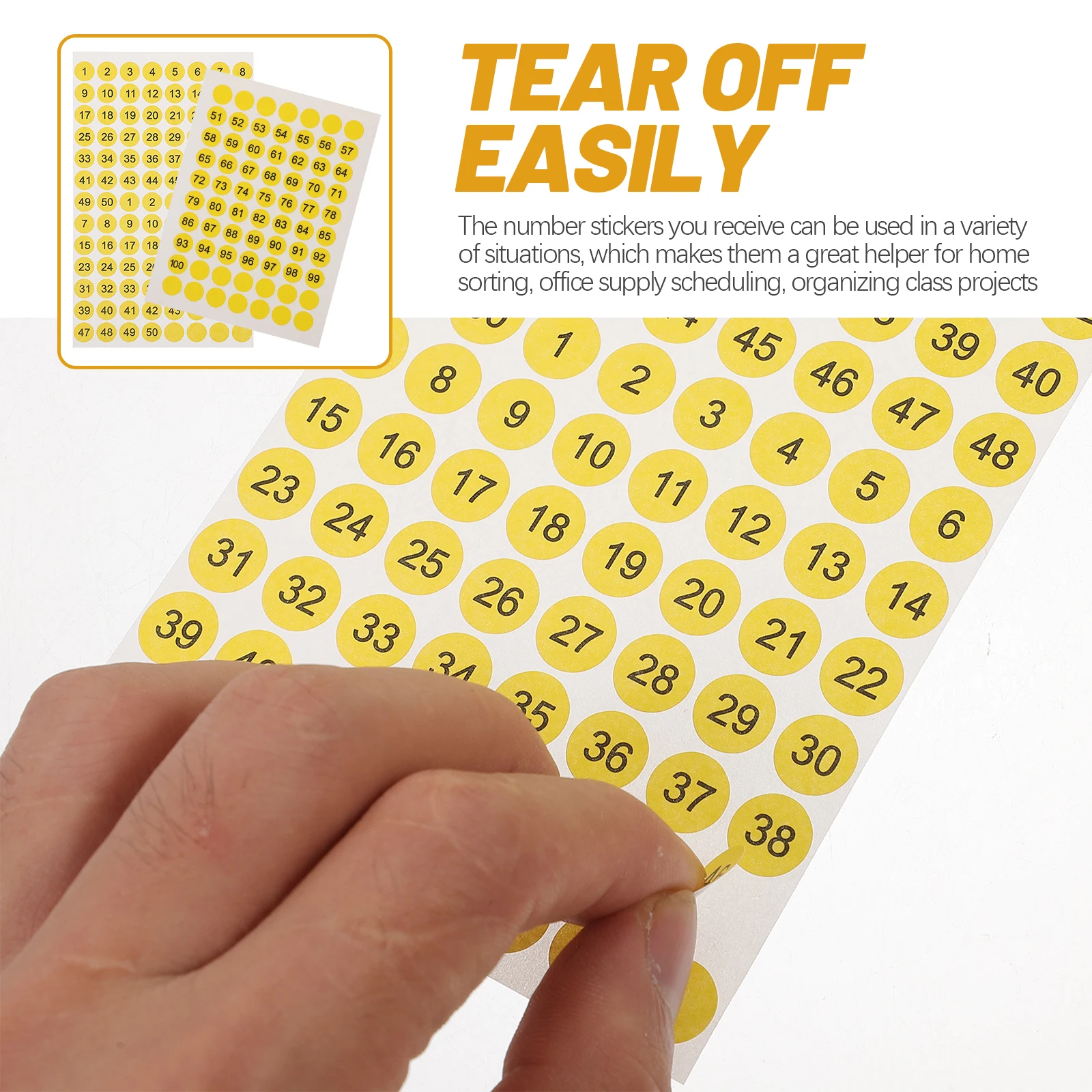 

10 Sheets Round Number Stickers Adhesive Labels For Office Locker Classification Coding Marking Multi-Use Self-Adhesive