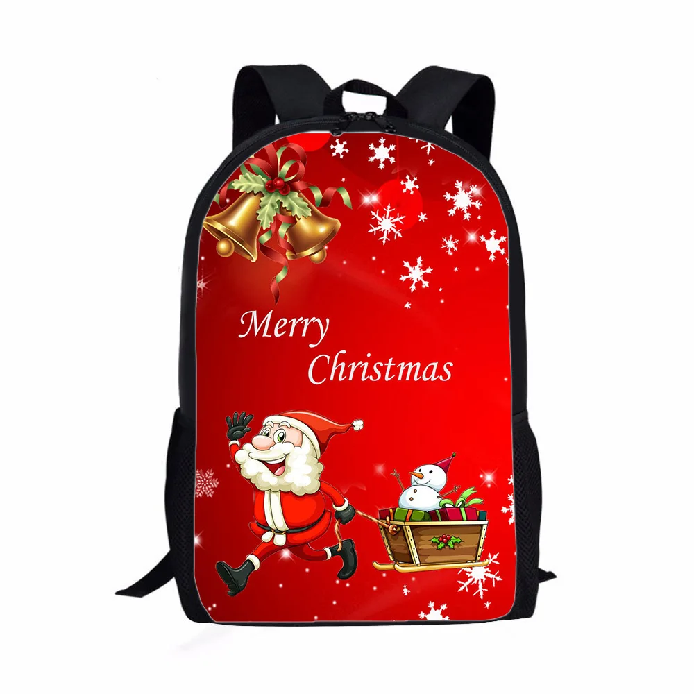 Kerst Kerstman Rendier 3d Print Kids Rugzak Basisschool Tassen Voor Jongens Meisjes Kerst Cadeau Casual Laptop Rugzak