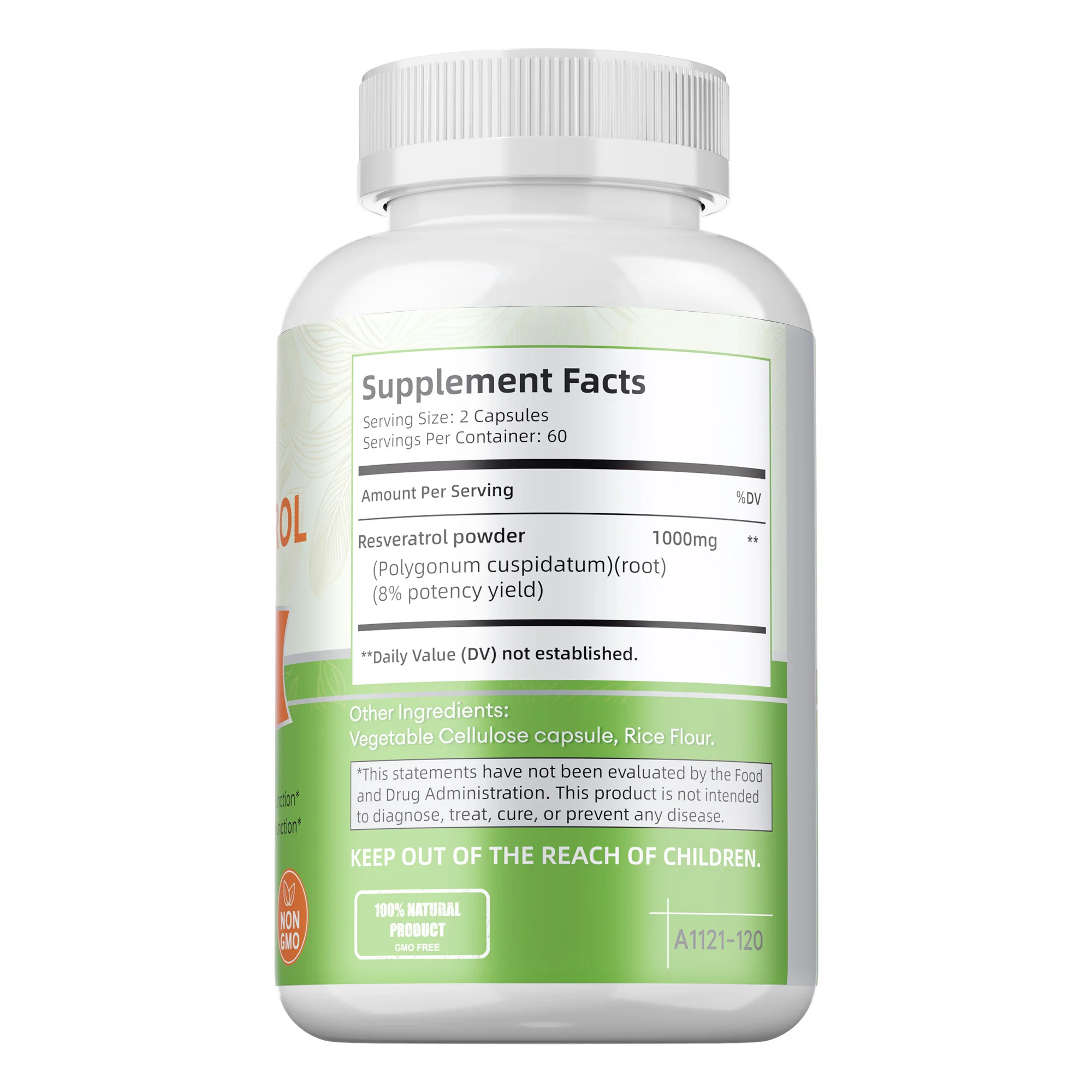 

Resveratrol Extract Capsules - Promotes Smooth Skin, Antioxidants, Benefits Immunity, Promotes Cardiovascular Health